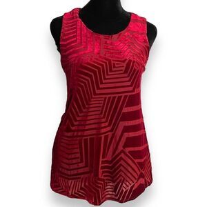 Anthropologie Sunday In Brooklyn Tank Top Womens Medium Red Velvet Burnout Shirt